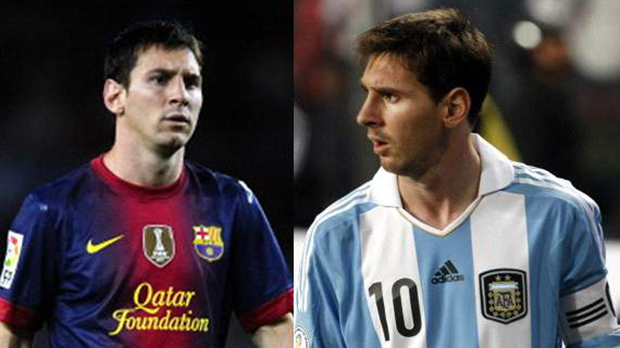 Messi, Barcelona vs Argentina