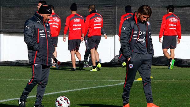 Sampaoli en entrenamiento con Chile de cara a cuartos de final - CA2015