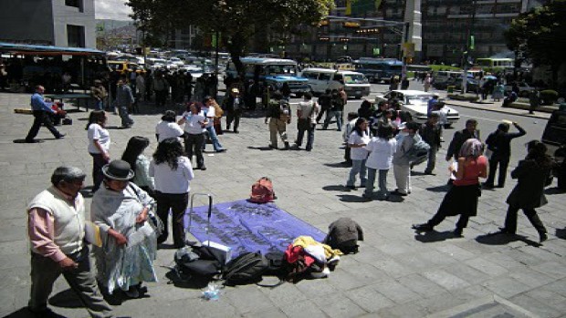 Imagen de una manifestación de la Asamblea Feminista en La Paz
