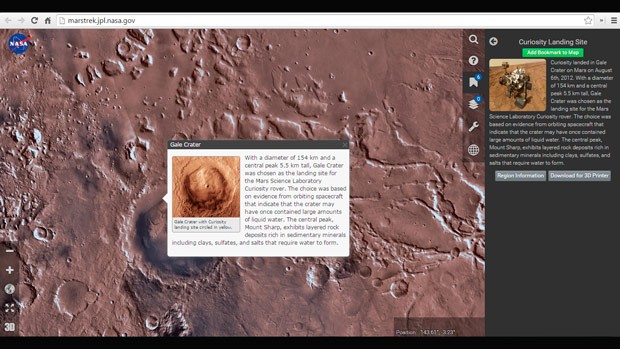 Google Earth de marte publicado por la NASA Google Earth de marte publicado por la NASA